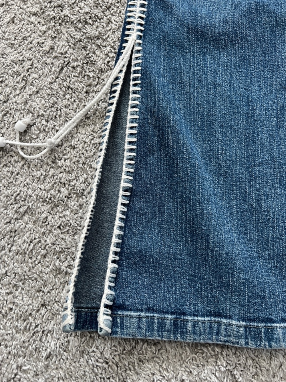 Vintage Rui Motta Women’s Brazilian Blue Lace-Up Side-Trim Flared Jeans Size 4/6 - Picture 5 of 10